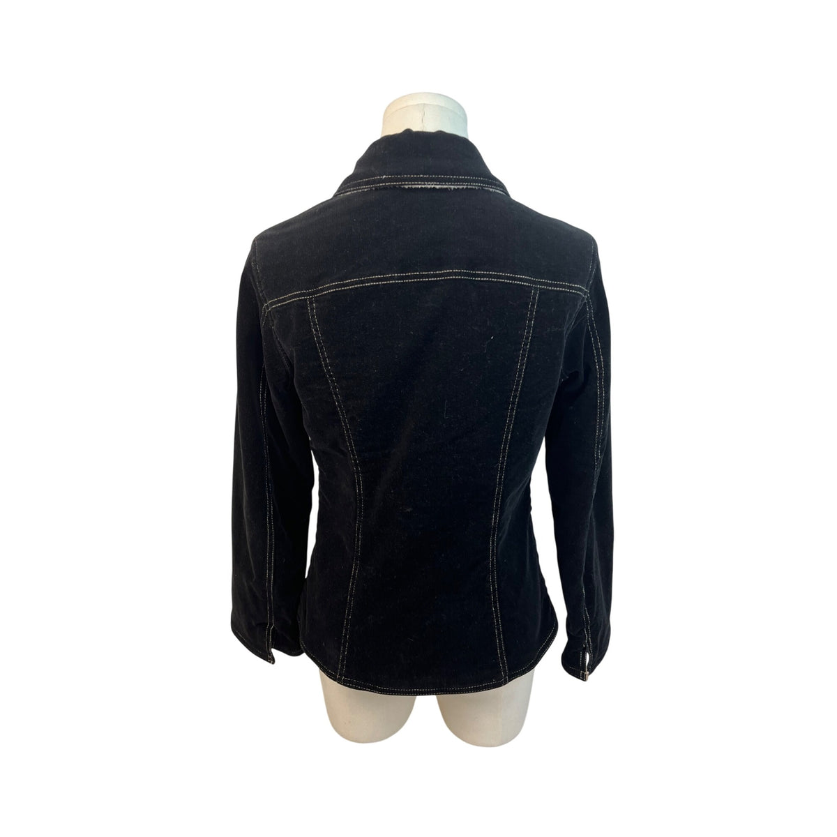 For Joseph Fortune Women's Black Denim Jacket With White Stitching Size M