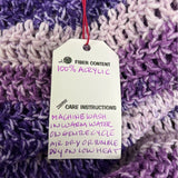 Handmade Purple & White Striped Crochet Cardigan One Size