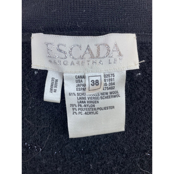 Escada Black & White Virgin Wool Jacket With Pearl Buttons Womens Size 38