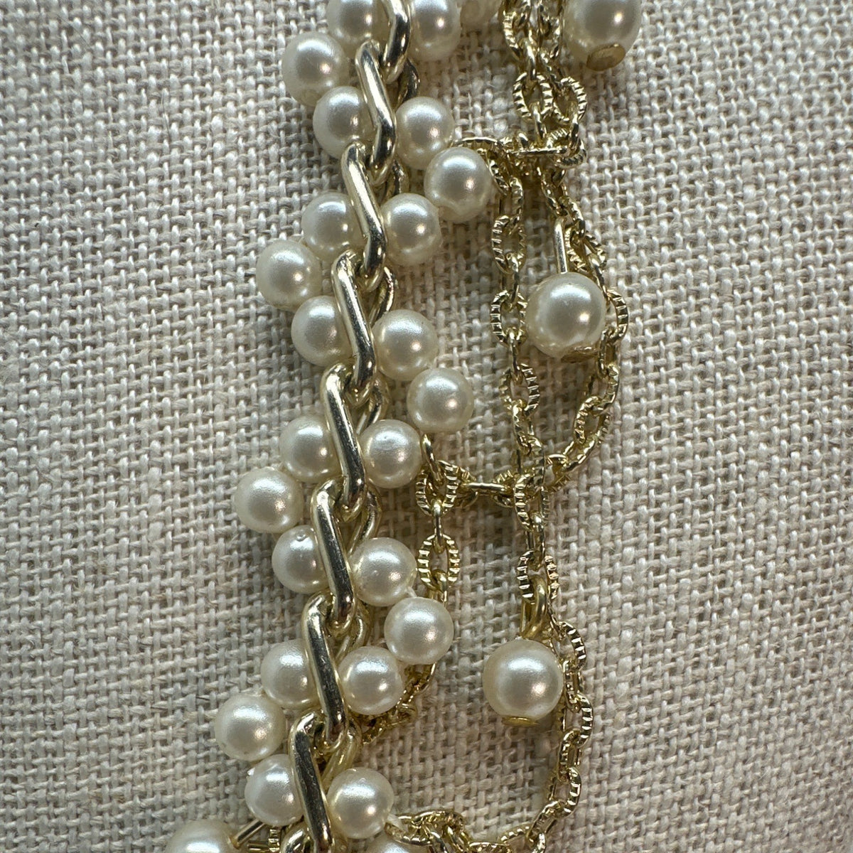 Vintage Women's Gold Tone Faux Pearl Chain Necklace - 30in