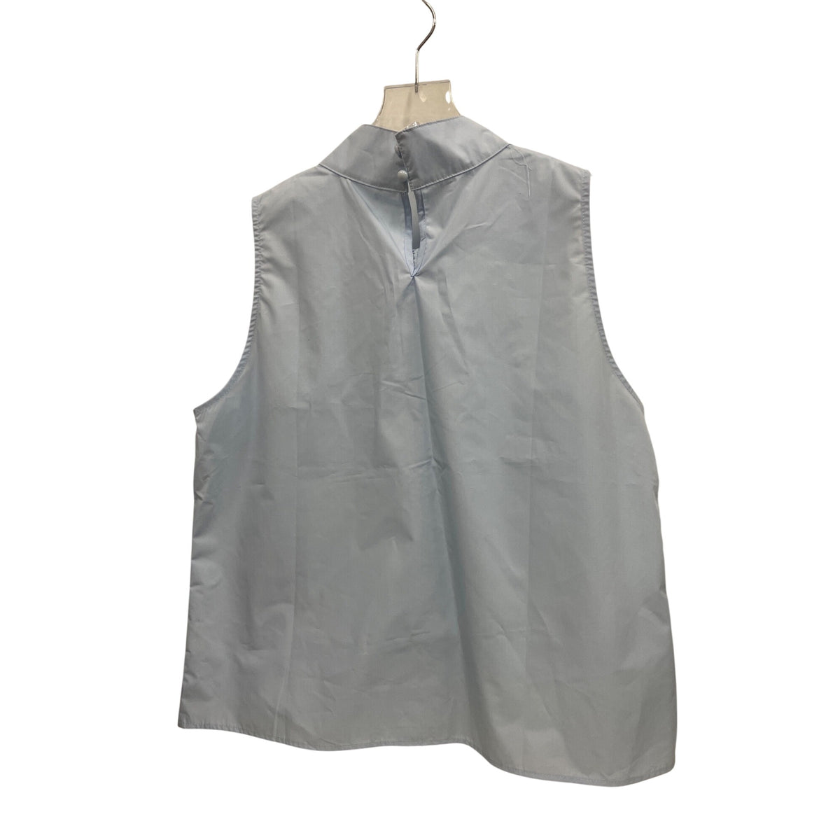 Sleeveless Light Blue Womens Polyester Top With Embroidered Detailing Size XL