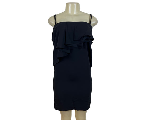 Youdah Womens Black Strapless Ruffled Dress