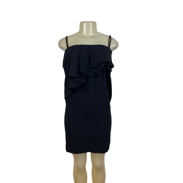 Youdah Womens Black Strapless Ruffled Dress