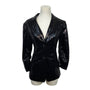 Calvin Klein Women's Black Sequin Blazer With Peak Lapel Size 8