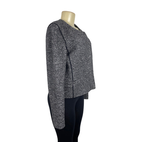 Loft Womens Gray Textured KnitLong Sleeve Jacket Size 2