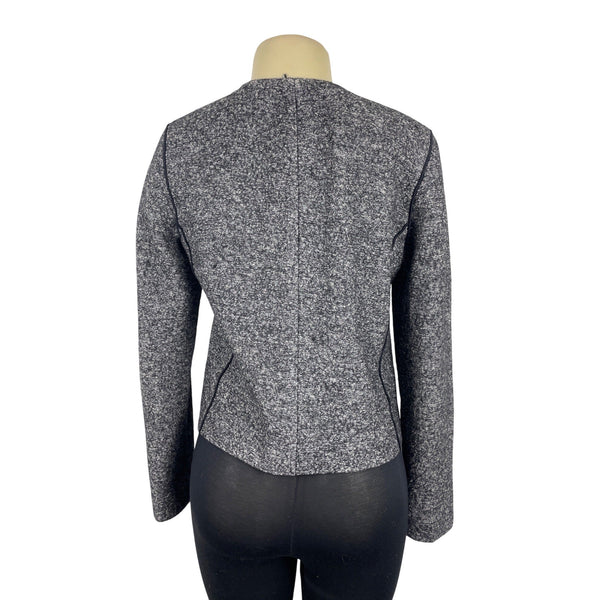 Loft Womens Gray Textured KnitLong Sleeve Jacket Size 2