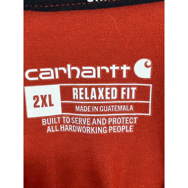 Carhartt Mens Red Cotton Short Sleeve Relaxed Fit T-Shirt With Pocket Size 2XL