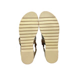 Womens Brown Zipper Back With Toe Loop & Rope Detail Ankle Sandals Size 42