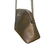 Michael Kors Metallic Gold Tone Chain Strap & Logo Plate Crossbody Bag Sz M