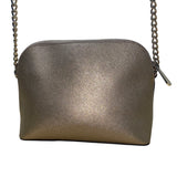 Michael Kors Metallic Gold Tone Chain Strap & Logo Plate Crossbody Bag Sz M