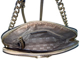 Michael Kors Metallic Gold Tone Chain Strap & Logo Plate Crossbody Bag Sz M