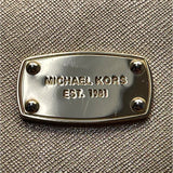 Michael Kors Metallic Gold Tone Chain Strap & Logo Plate Crossbody Bag Sz M