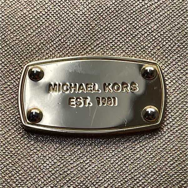 Michael Kors Metallic Gold Tone Chain Strap & Logo Plate Crossbody Bag Sz M