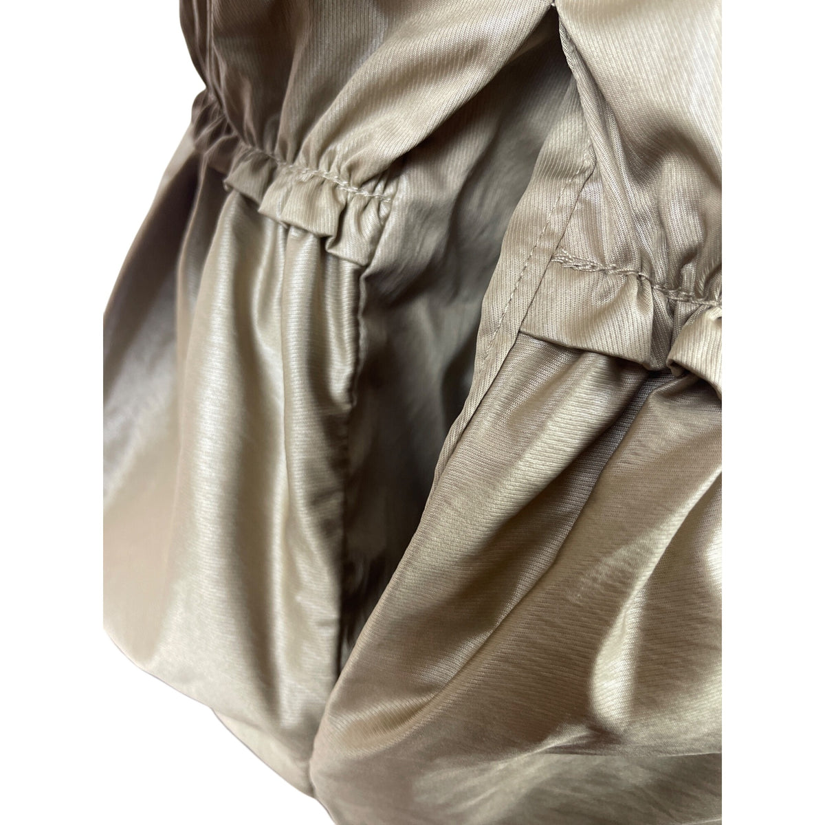 Nine West Women’s Gold Ruffle Cinched Jacket W/ Drawstring Hood Size S