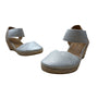 Comfortview Women’s Silver Espadrille Abra Wedge Sandals Size 7.5M - New