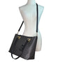 Marc New York Women’s Black Monogram Faux Leather Gold Accent 3-In-1 Tote Bag Sz L