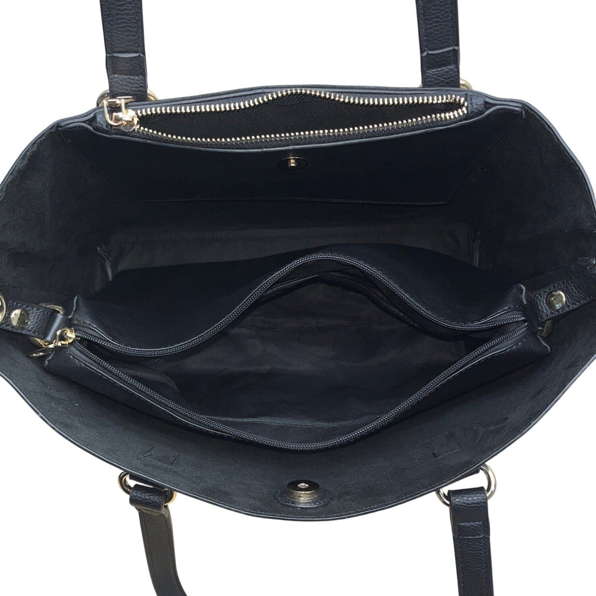 Marc New York Women’s Black Monogram Faux Leather Gold Accent 3-In-1 Tote Bag Sz L
