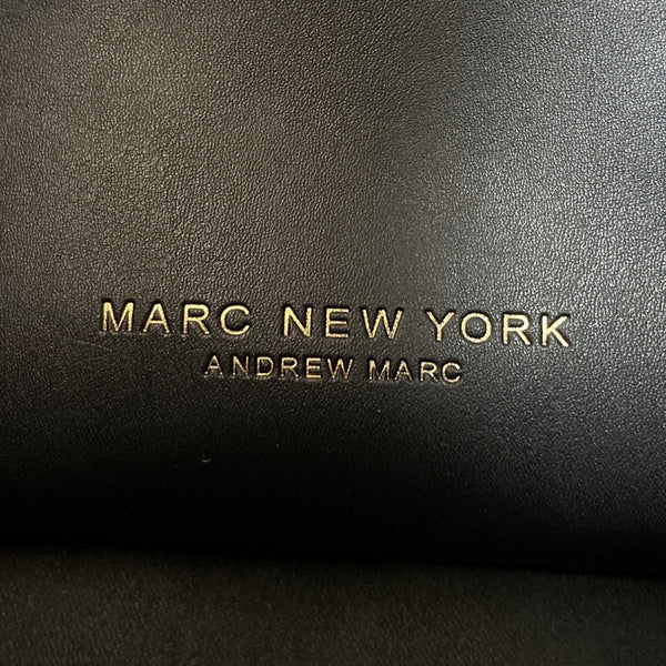 Marc New York Women’s Black Monogram Faux Leather Gold Accent 3-In-1 Tote Bag Sz L