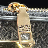 Marc New York Women’s Black Monogram Faux Leather Gold Accent 3-In-1 Tote Bag Sz L