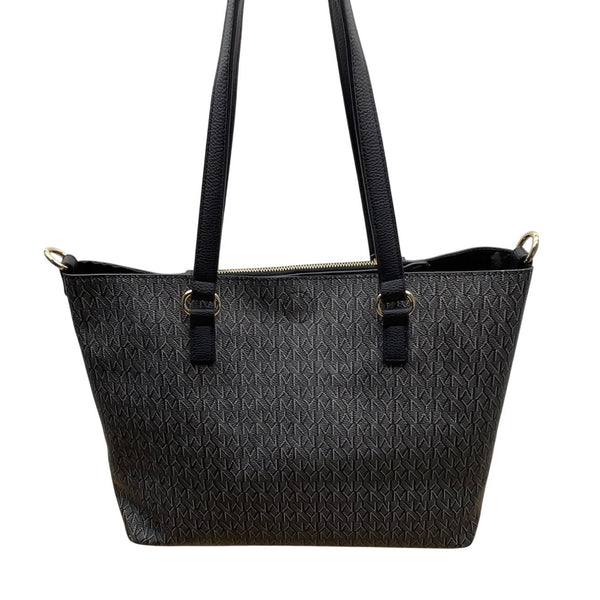 Marc New York Women’s Black Monogram Faux Leather Gold Accent 3-In-1 Tote Bag Sz L