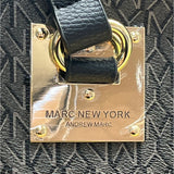 Marc New York Women’s Black Monogram Faux Leather Gold Accent 3-In-1 Tote Bag Sz L