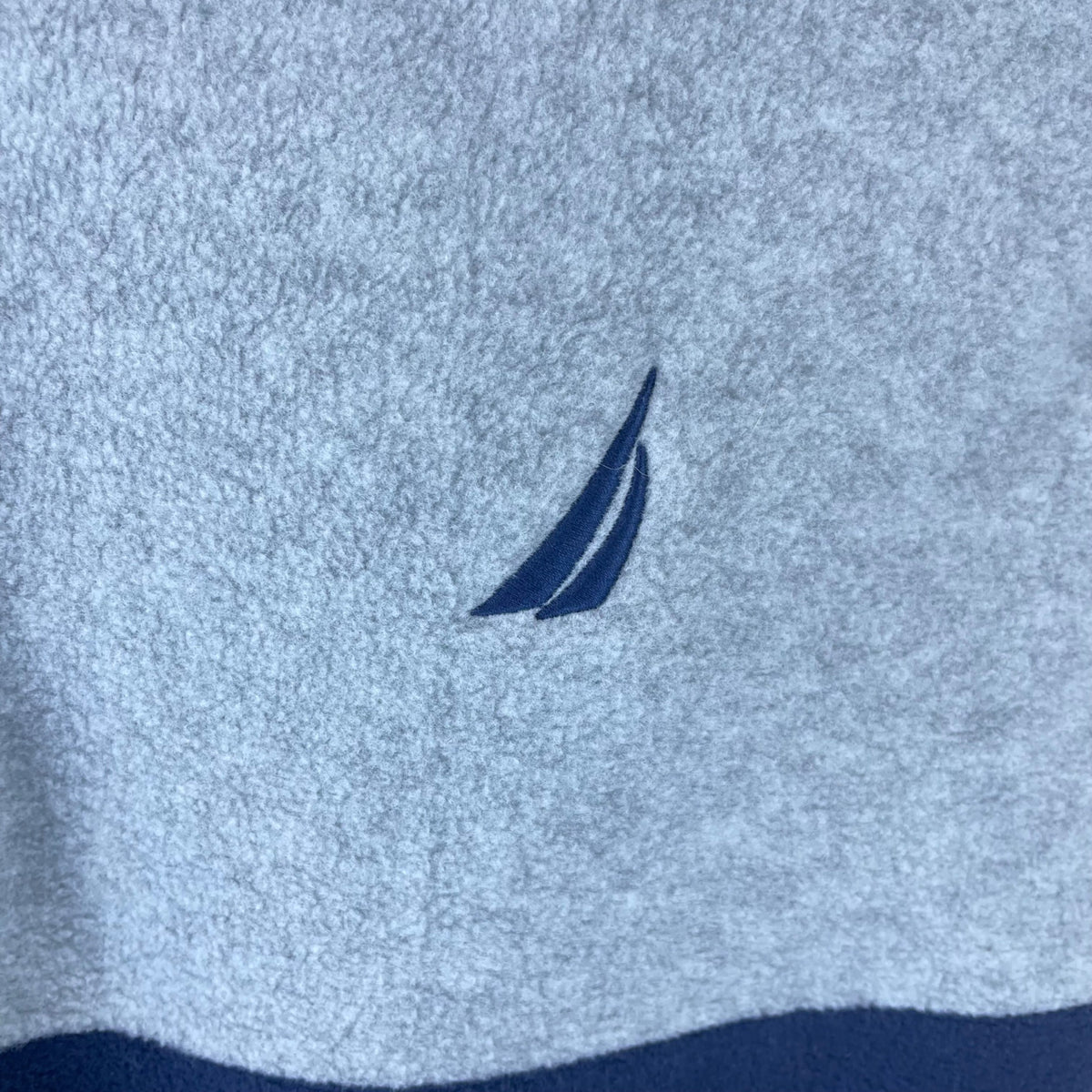 Nautica Mens Gray Navy Fleece Quarter Zip Pullover NAUTEX  Size S