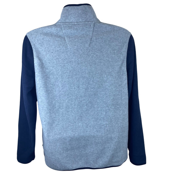Nautica Mens Gray Navy Fleece Quarter Zip Pullover NAUTEX  Size S