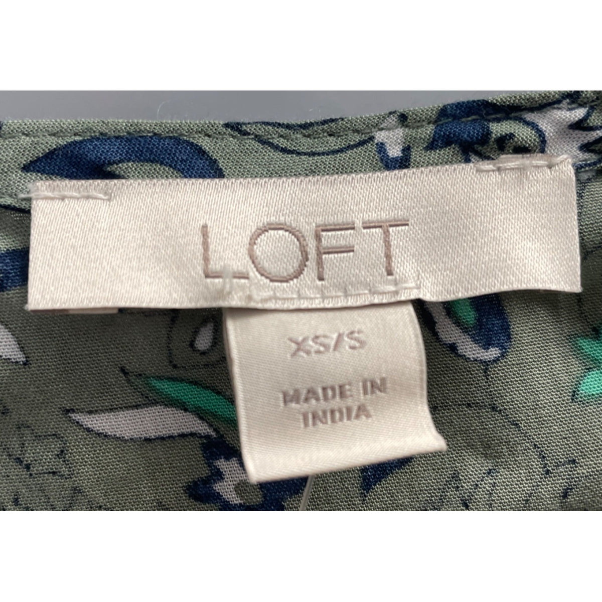 Loft Women's Floral Kimono Wrap XS/S Green Pattern Open Front Lightweight