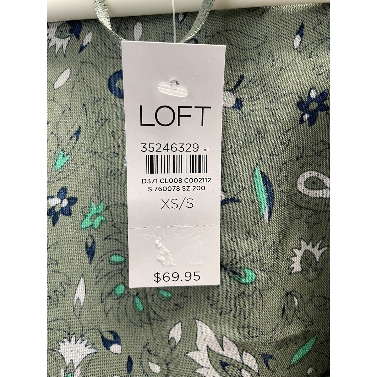 Loft Women's Floral Kimono Wrap XS/S Green Pattern Open Front Lightweight