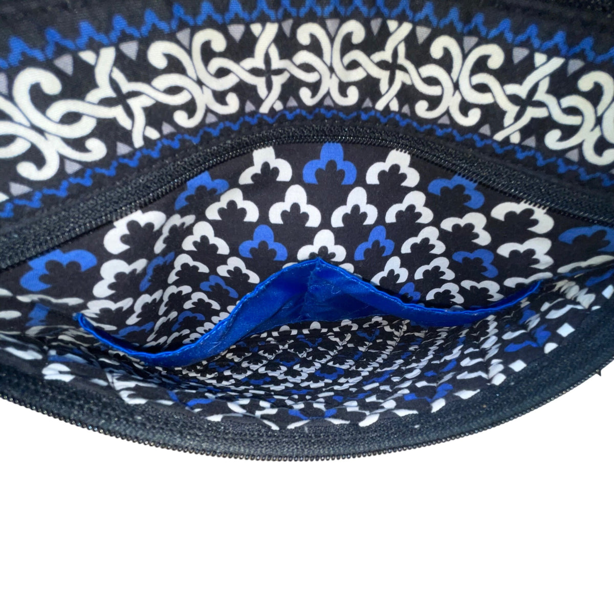 Vera Bradley Women’s Black & Blue Printed Quilted Adjustable Strap Crossbody Bag