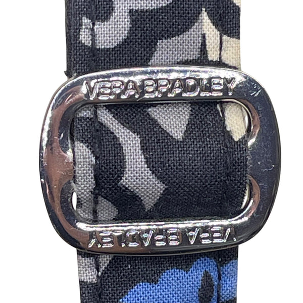 Vera Bradley Women’s Black & Blue Printed Quilted Adjustable Strap Crossbody Bag