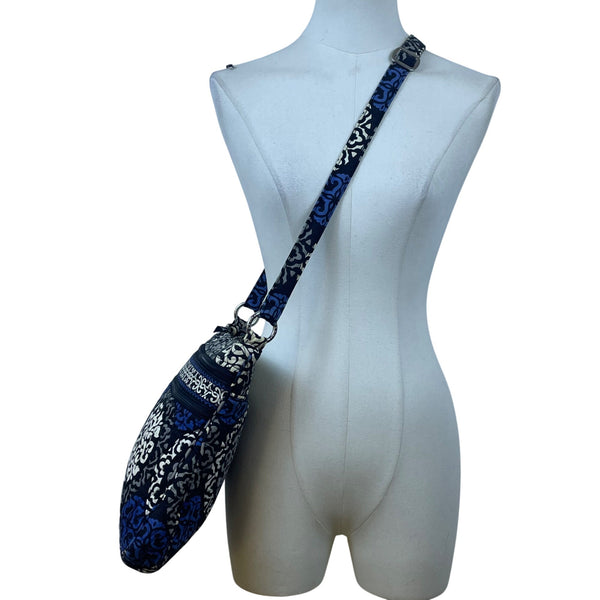 Vera Bradley Women’s Black & Blue Printed Quilted Adjustable Strap Crossbody Bag