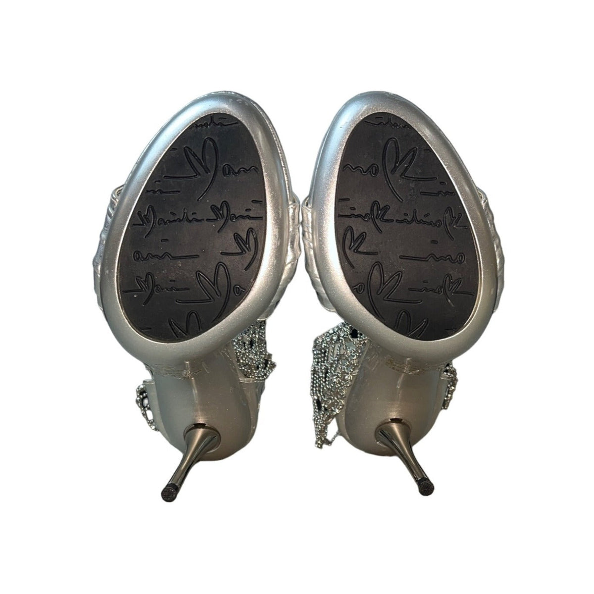 Mariachi Mani Women's Silver Rhinestone High Heels Sz 7.5 - NWOB