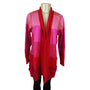 Isaac Mizrahi Live Open Front Cardigan Sweater Womens Pink & Red Knit Size S