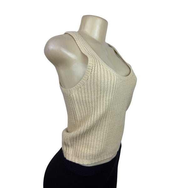 Princess Polly Women's Beige Knit Shoulder Sweater & Tank Top Set Sz XS/S