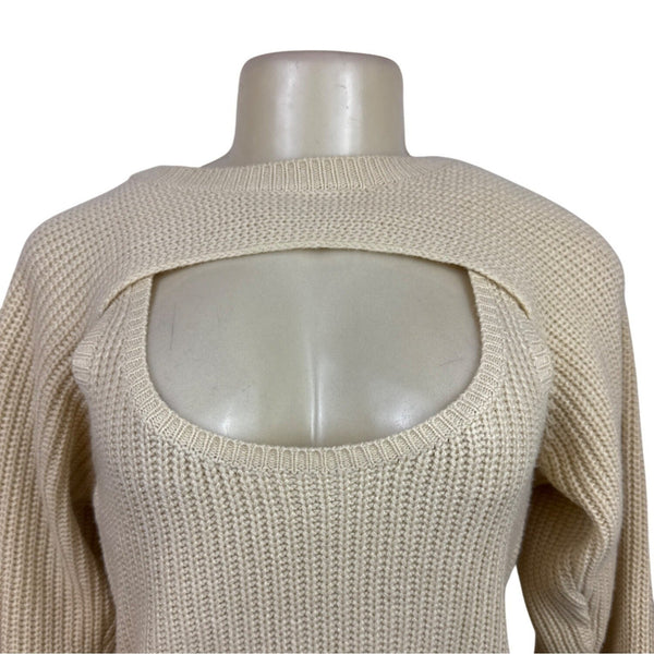 Princess Polly Women's Beige Knit Shoulder Sweater & Tank Top Set Sz XS/S
