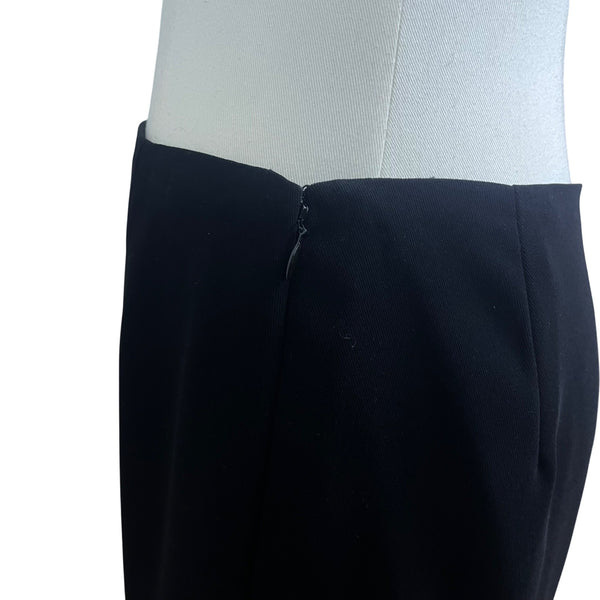 Barbara Katz Womens Black Polyester Ruffle Hem Midi Skirt Size 8