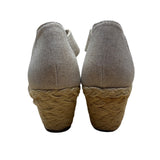 White Mountain Womens Beige Hudlin Cross Strap Espadrille Wedge Sandals Sz 7.5M