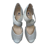 White Mountain Womens Beige Hudlin Cross Strap Espadrille Wedge Sandals Sz 7.5M
