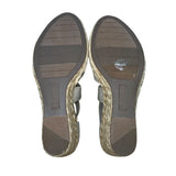 White Mountain Womens Beige Hudlin Cross Strap Espadrille Wedge Sandals Sz 7.5M