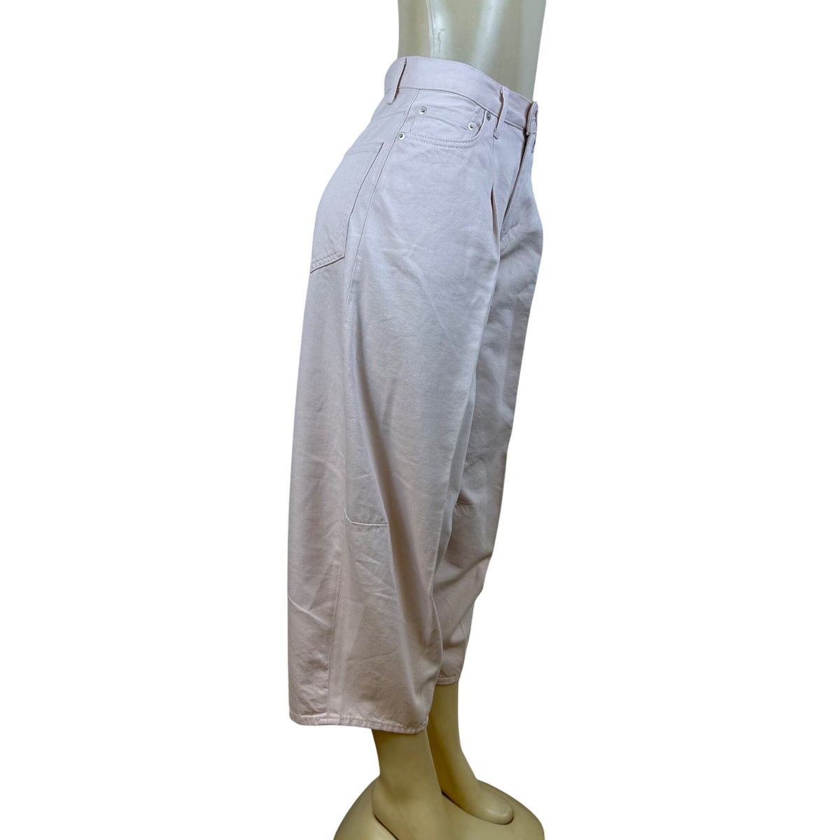 COS Women’s Pink Cotton & Lyocell High-Waisted Wide-Leg Jeans Size 2