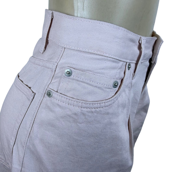 COS Women’s Pink Cotton & Lyocell High-Waisted Wide-Leg Jeans Size 2