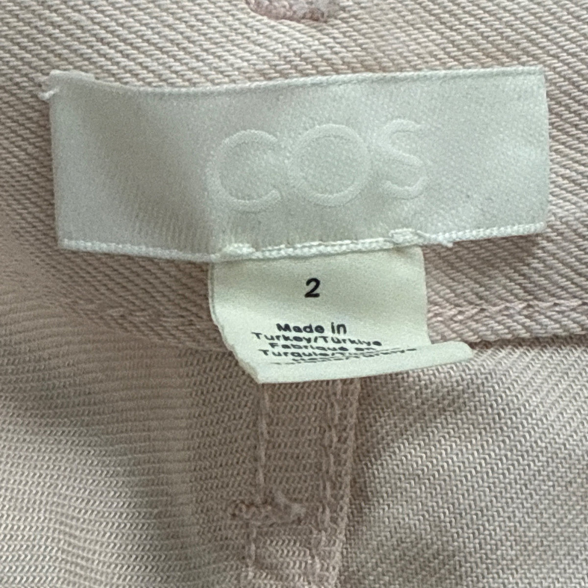 COS Women’s Pink Cotton & Lyocell High-Waisted Wide-Leg Jeans Size 2