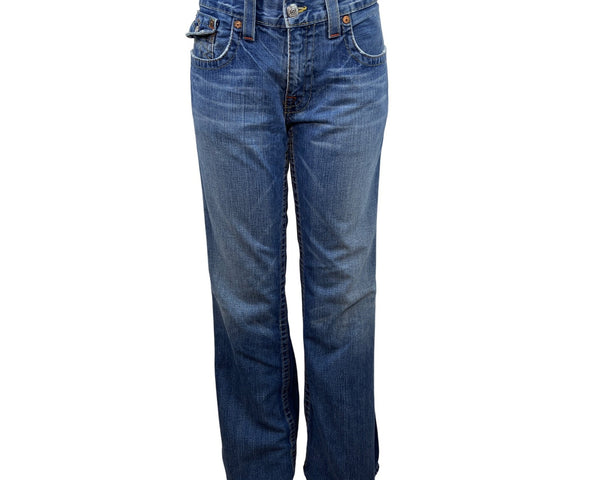 True Religion Womens Embroidered Bootcut Jeans Section Billy Medium Wash