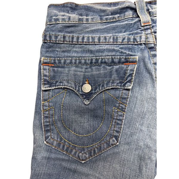 True Religion Womens Embroidered Bootcut Jeans Section Billy Medium Wash