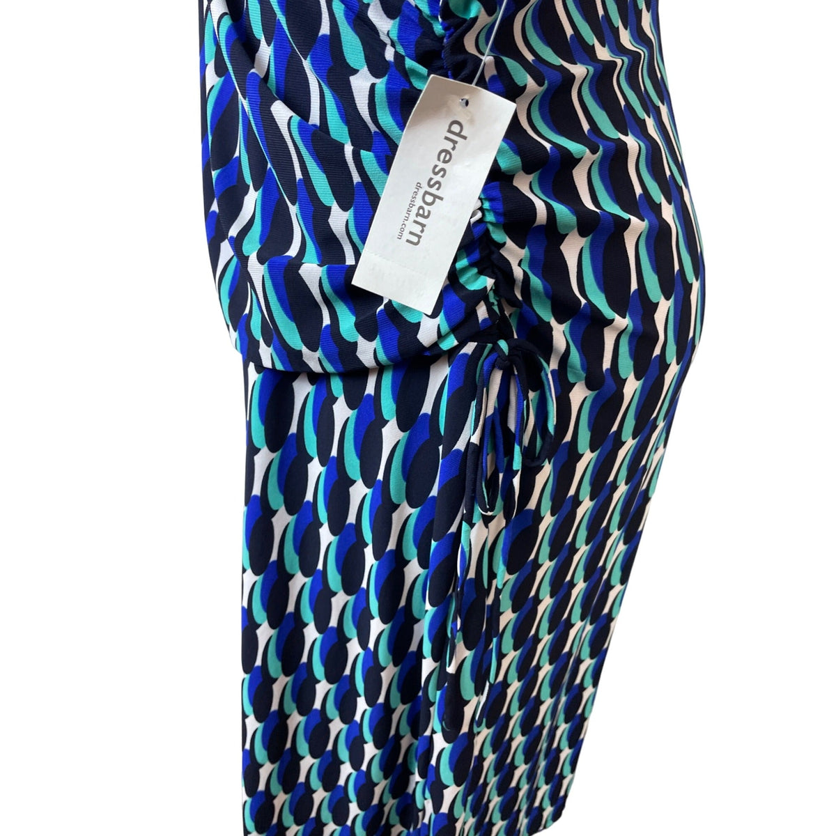 Jones Studio Blue Geometric Print Womens Midi Dress By Dressbarn Size 14W - New