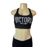 Victoria Sport Women's Black Adriana Lima Edition Victoria Print Sport Bra Sz M