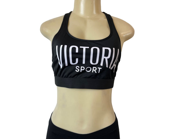 Victoria Sport Women's Black Adriana Lima Edition Victoria Print Sport Bra Sz M