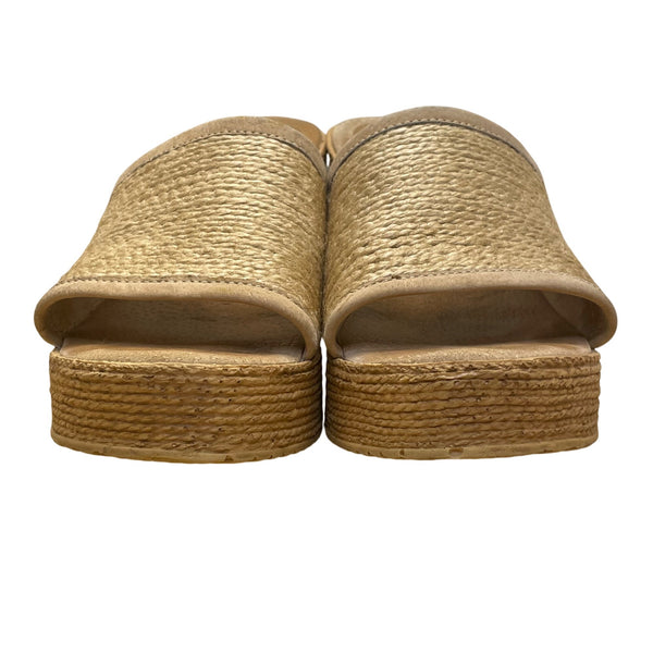Sbicca Women’s Natural Wedge Slip-On Handmade In California Blondie Sandals Sz11
