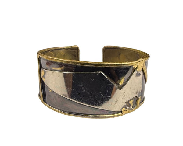 Vintage Handcrafted Brass & Copper Cuff Bracelet